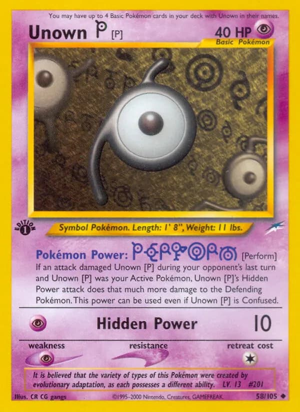 Unown [P] card in English