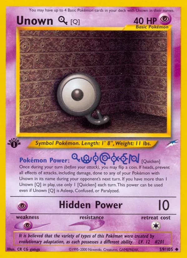 Unown [Q] card in English