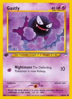 Gastly card in English