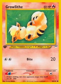 Growlithe card in English