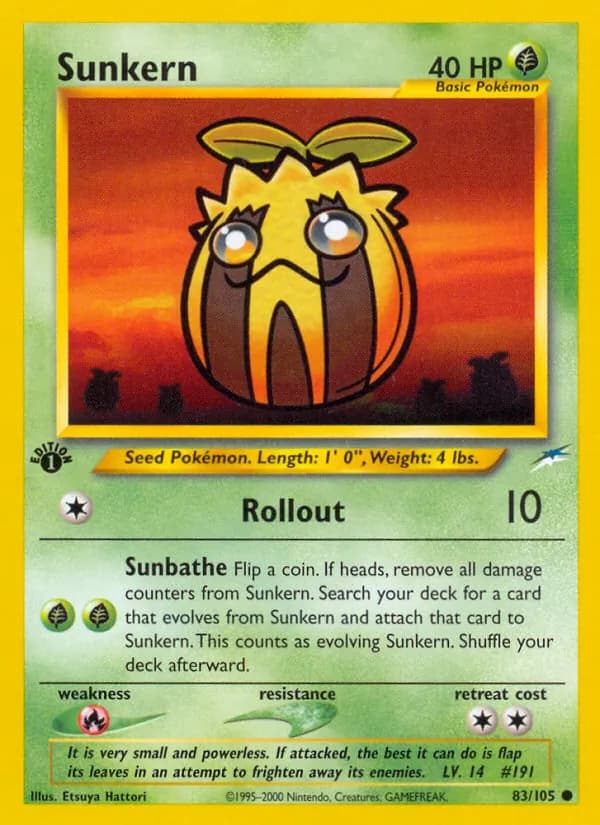 Sunkern card in English