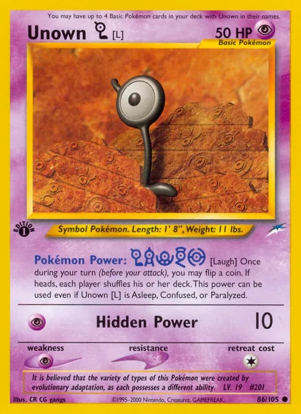 Unown [L] card in English