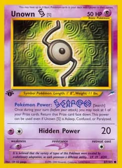 Unown [S] card in English
