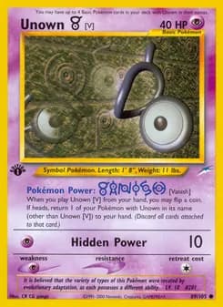 Unown [V] card in English