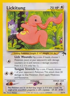 Lickitung card in English