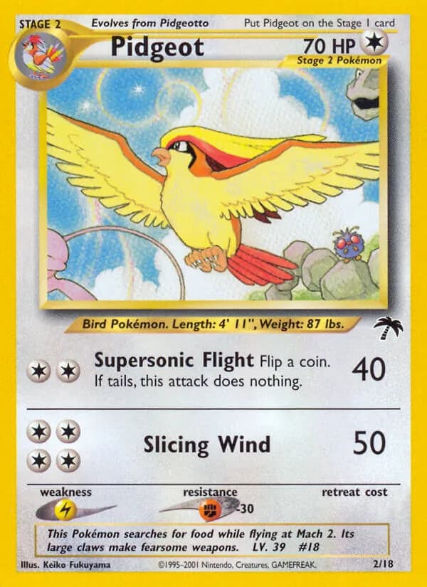 Pidgeot card in English