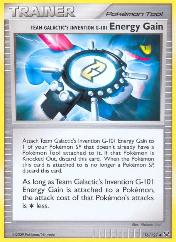 Team Galactic's Invention G-101 Energy Gain card in English
