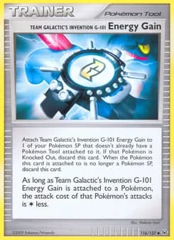 Team Galactic's Invention G-101 Energy Gain card in English