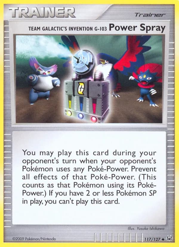 Team Galactic's Invention G-103 Power Spray card in English