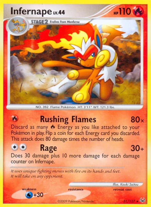 Infernape card in English