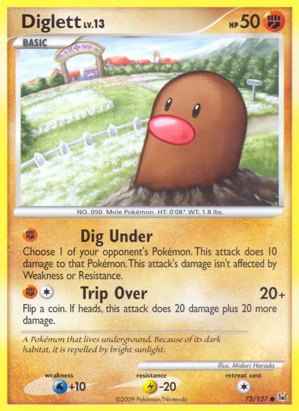 Diglett card in English
