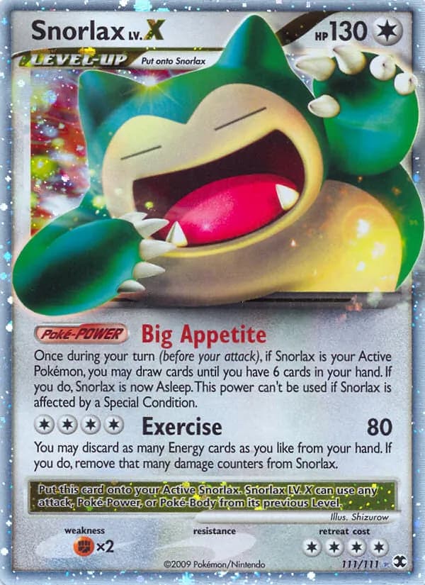 Snorlax card in English