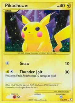 Pikachu card in English