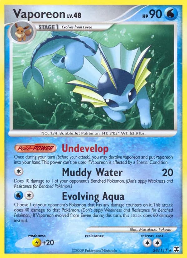 Vaporeon card in English