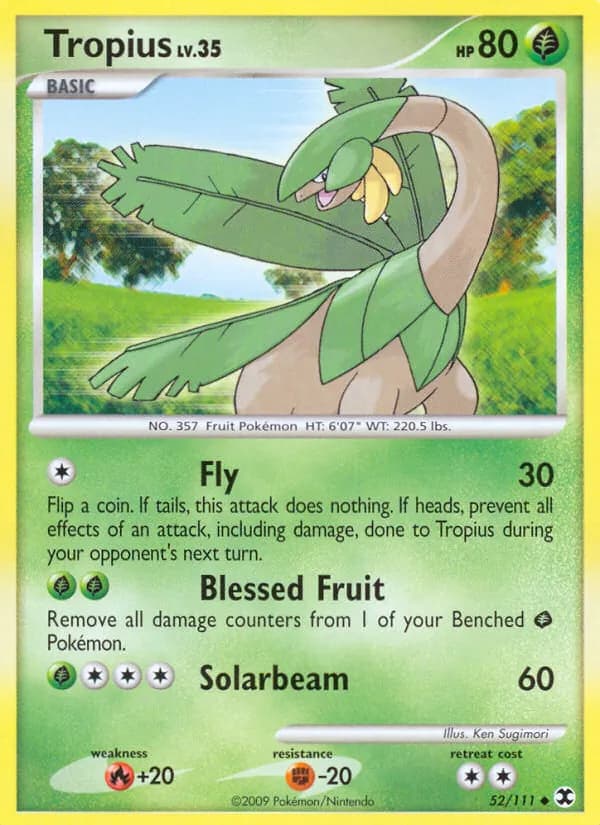 Tropius card in English