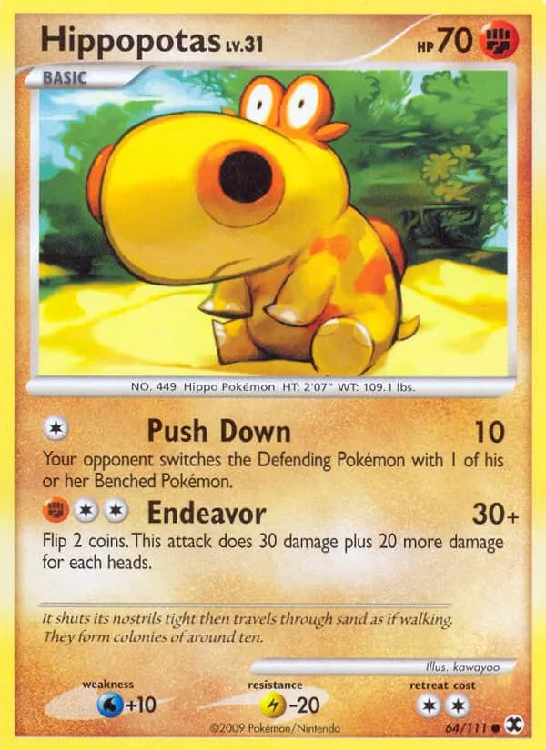 Hippopotas card in English