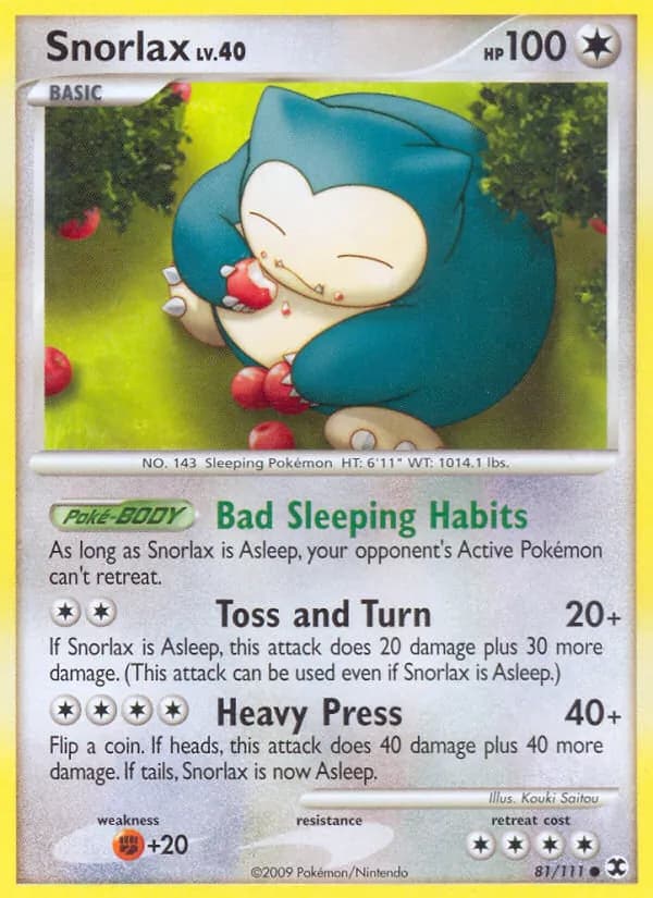 Snorlax card in English