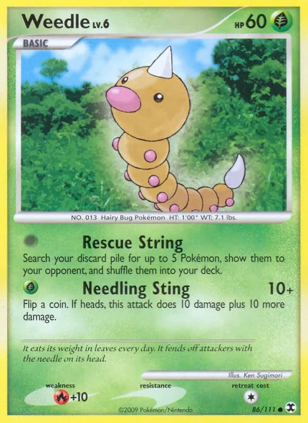 Weedle card in English