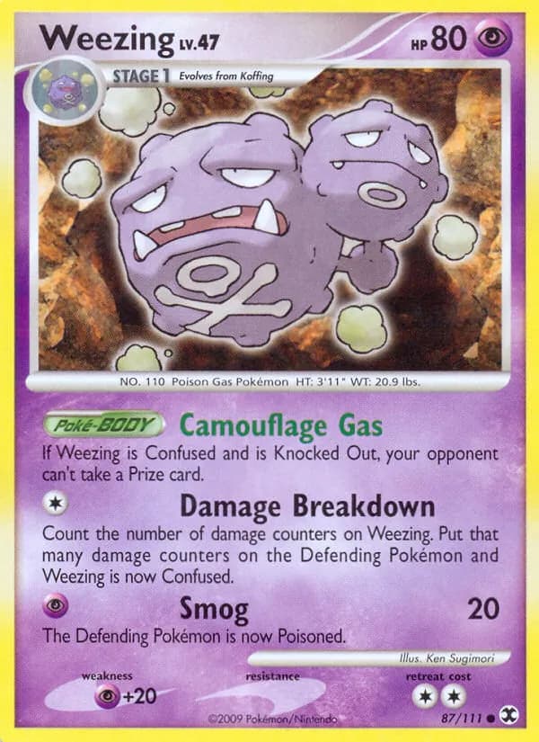 Weezing card in English
