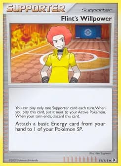 Flint's Willpower card in English