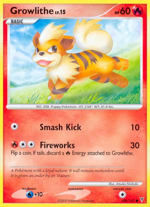 Growlithe card in English