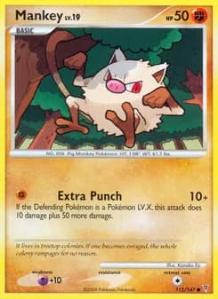 Mankey card in English