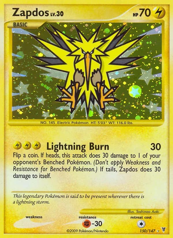 Zapdos card in English