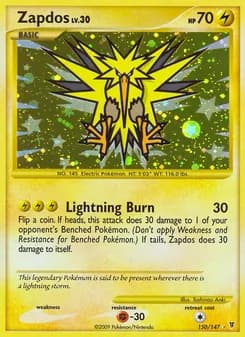 Zapdos card in English