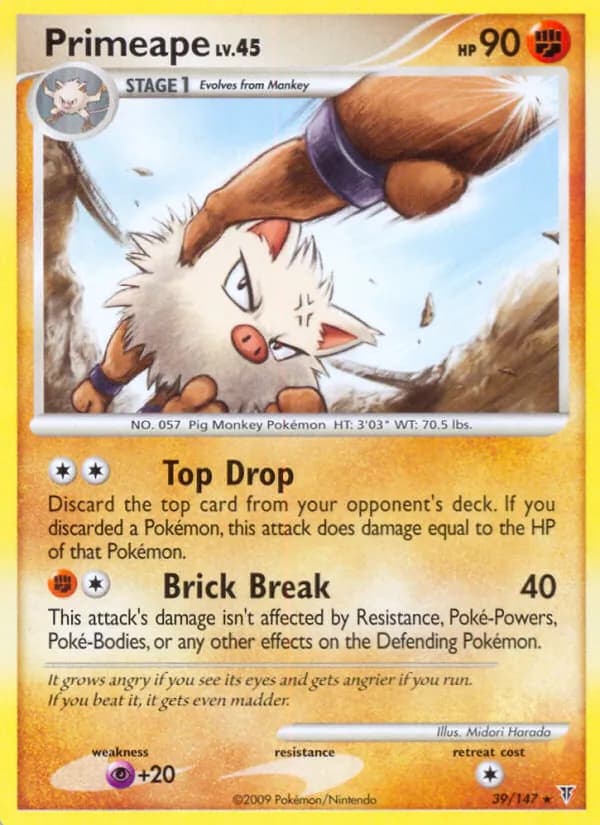 Primeape card in English