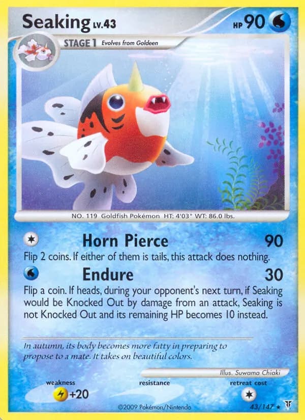 Seaking card in English