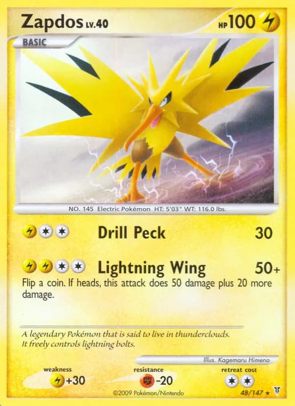 Zapdos card in English