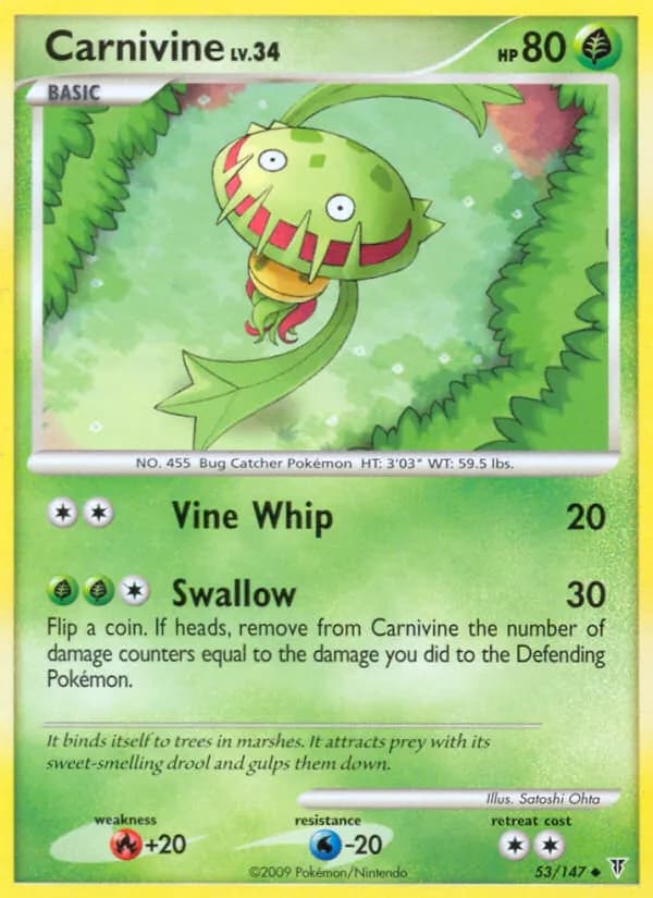 Carnivine card in English