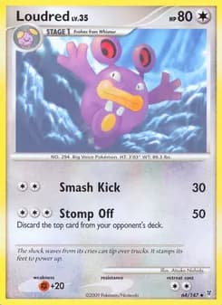 Loudred card in English