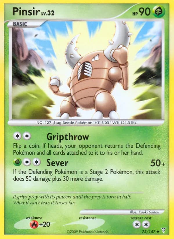 Pinsir card in English