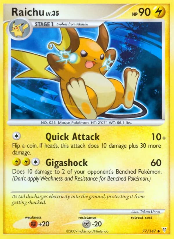 Raichu card in English