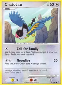 Chatot card in English