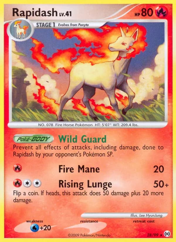 Rapidash card in English