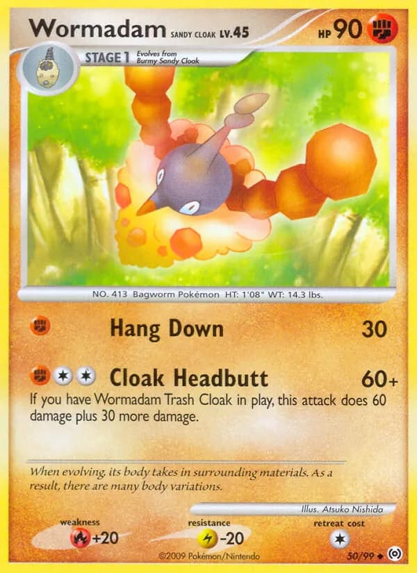 Wormadam Sandy Cloak card in English