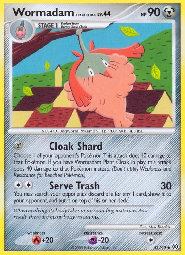 Wormadam Trash Cloak card in English