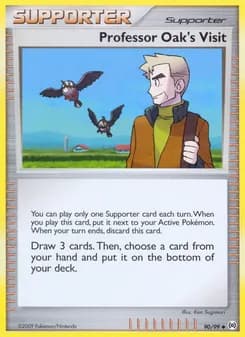 Professor Oak's Visit card in English