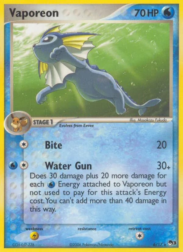 Vaporeon card in English