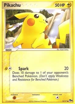 Pikachu card in English