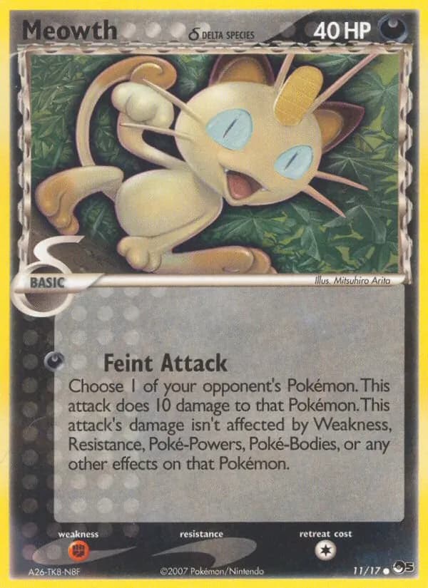 Meowth δ card in English