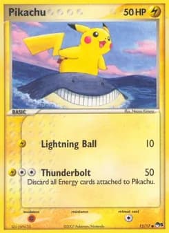 Pikachu card in English