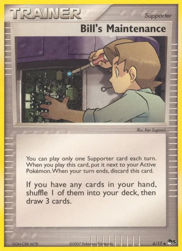 Bill’s Maintenance card in English
