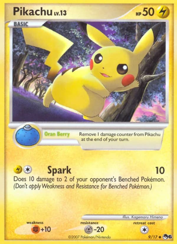 Pikachu card in English