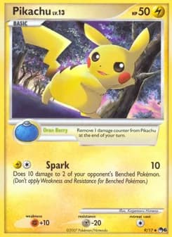 Pikachu card in English