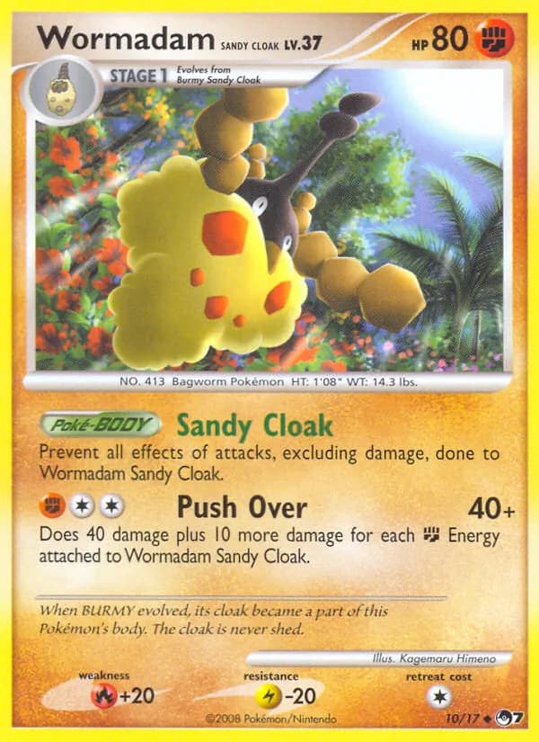 Wormadam Sandy Cloak card in English