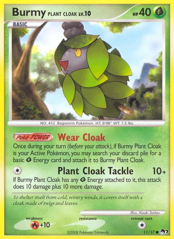 Burmy Plant Cloak card in English