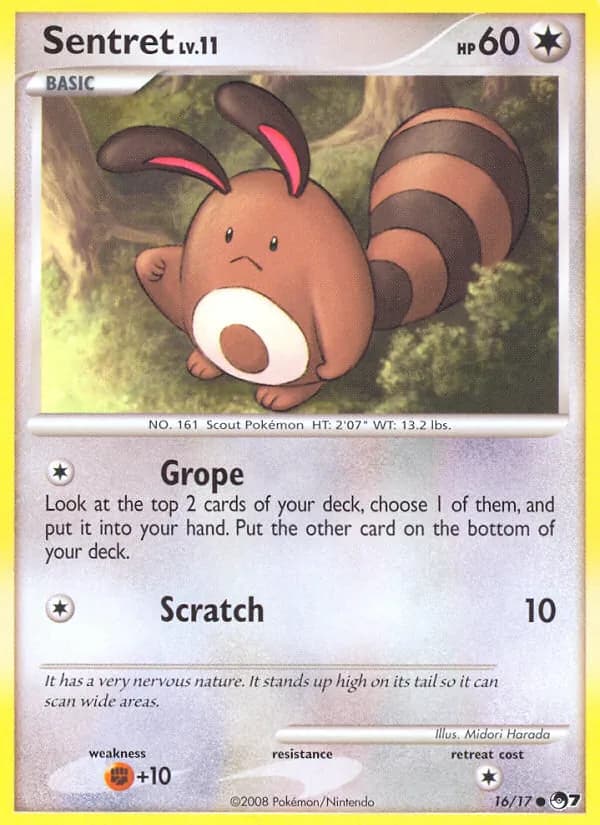 Sentret card in English